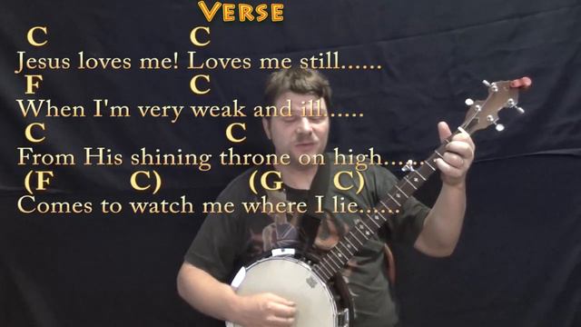 Jesus Loves Me (Hymn) Banjo Cover Lesson in C with Chords/Lyrics смотреть онлайн