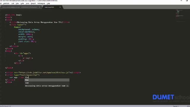 Melooping Data Array Menggunakan Vue JS смотреть онлайн