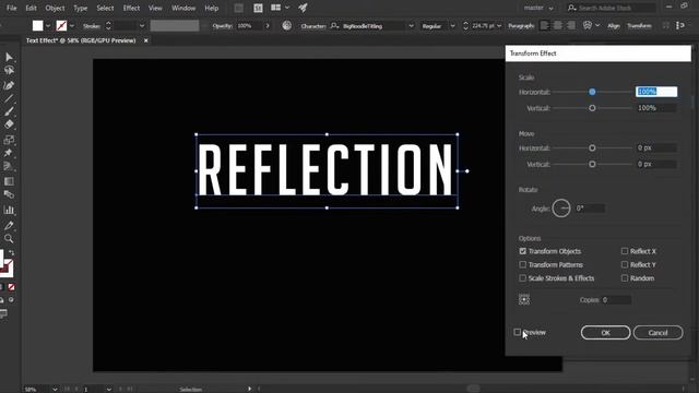 Reflection Effect | Adobe illustrator Text Effect Tutorial смотреть онлайн