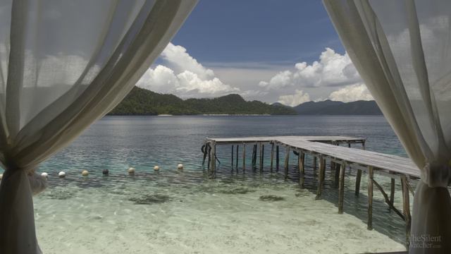 4K HDR Ocean Window - Tropical Sea View - Relaxing Lapping Wave Sounds - Ultra H смотреть онлайн