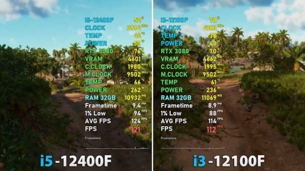 i3-12100F vs i5-12400F // Test in 10 Games