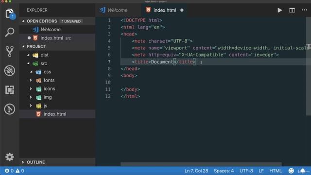 007 Создаем свой первый проект Основы HTML смотреть онлайн