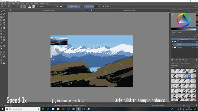 Krita Landscape Painting Exercise for Beginners смотреть онлайн