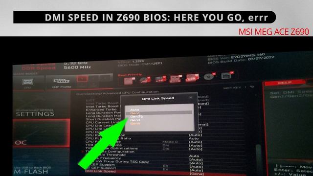 Change DMI Link Speed On Intel Z690 Motherboard - Quick Look At The Location In The MSI UEFI, BIOS смотреть онлайн