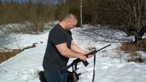 Сайга 12. Отдача и коварный снежный наст.