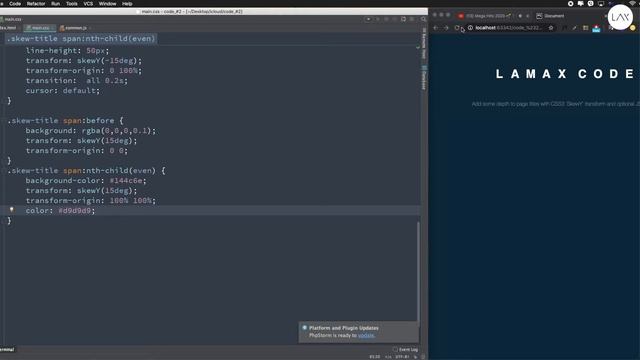 CSS 'skewY' transform and optional JS HOVER смотреть онлайн