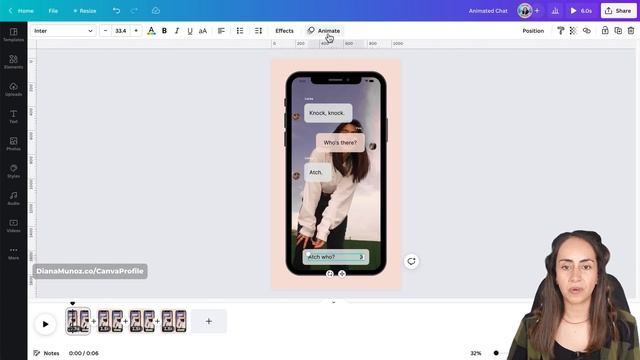 How to Create a Chat Video Animation in Canva + FREE template ? смотреть онлайн