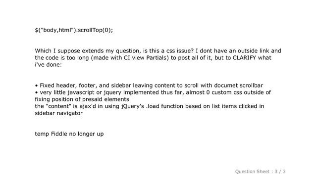 jQuery : The same old issue, .scrollTop(0) not working in Chrome & Safari смотреть онлайн