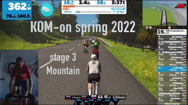 ОБЗОР KOM-on Zwift spring series - Stage 3 (Achterbahn)