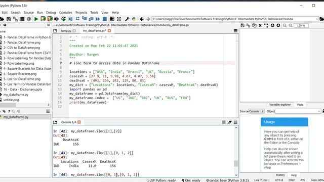 6 - 'iloc' Term to Subset Pandas DataFrame in Python, Presented by Dr N. Miri смотреть онлайн
