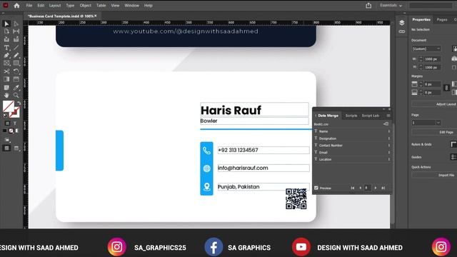 Create Multiple Business Cards Using Data Merge | Adobe InDesign Advanced Tutorial смотреть онлайн