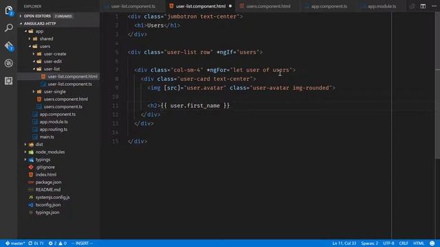 [Angular2- HTTP & Observables] Angular JS 2 - Lesson 9 Users List Component смотреть онлайн