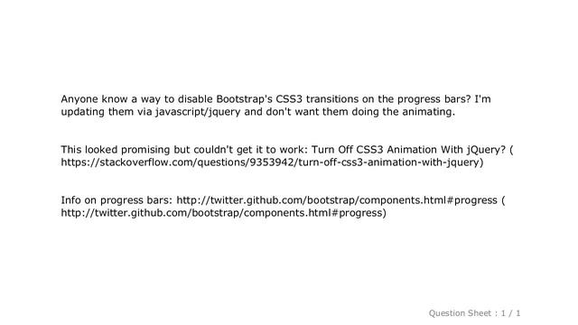 jQuery : Turn off Bootstrap's CSS3 transitions on progress bars