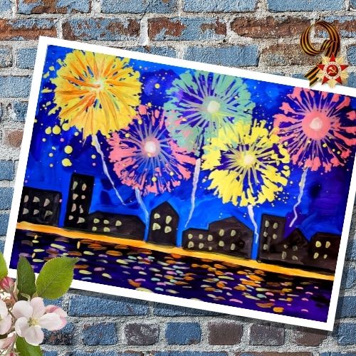 Как нарисовать салют_Рисунок на День Победы. #рисованиедлядетей #рисунокнаденьпобеды #9мая смотреть онлайн