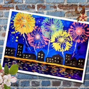 Как нарисовать салют_Рисунок на День Победы. #рисованиедлядетей #рисунокнаденьпобеды #9мая