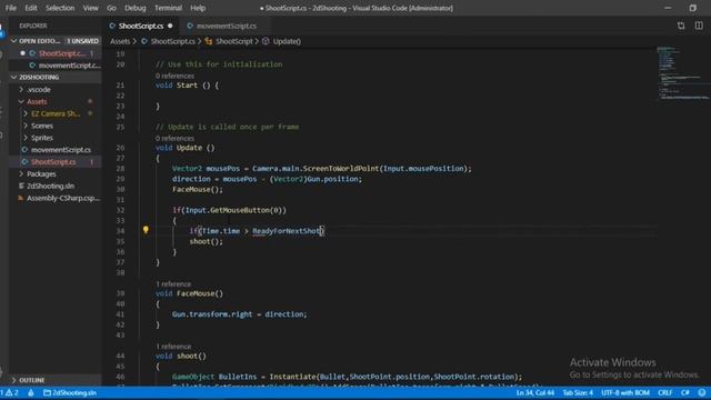 How to make 2D Shooting in UNITY with Gun Recoil - Unity 2D смотреть онлайн