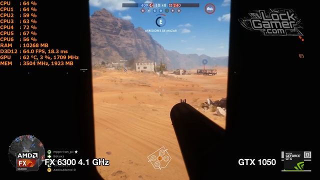 GTX 1050 + FX 6300 l Battlefield 1 DX 12 l MULTIPLAYER ONLINE l medium l Full HD смотреть онлайн