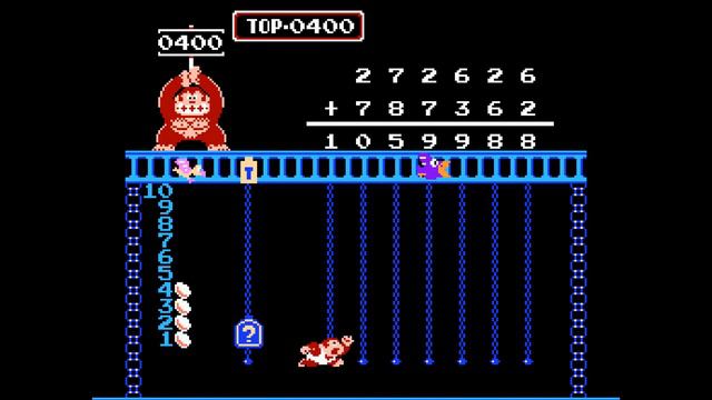 Donkey Kong JR no Sansū Asobi (FC · Famicom) video game | +−×÷ exercise mode session 🎮 смотреть онлайн