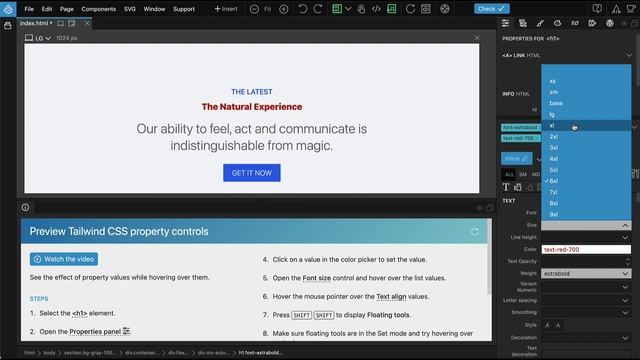 Pinegrow 7 - Tailwind CSS class preview смотреть онлайн