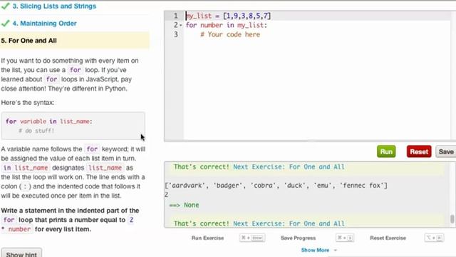 codecademy python walkthrough lists and functions sec 5 part 3 смотреть онлайн