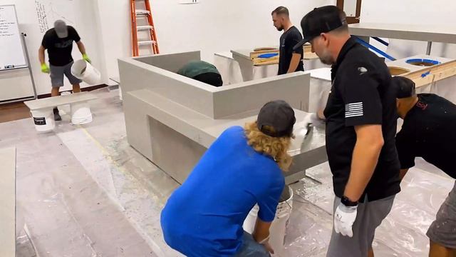 How To Make A Custom Wood Reception Desk Look Like Real Poured Concrete |Easy DIY Project You Can D смотреть онлайн