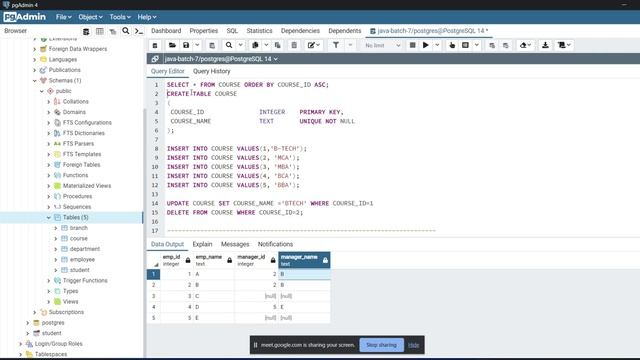 SELF JOIN and VIEW USING POSTGRES DATABASE смотреть онлайн