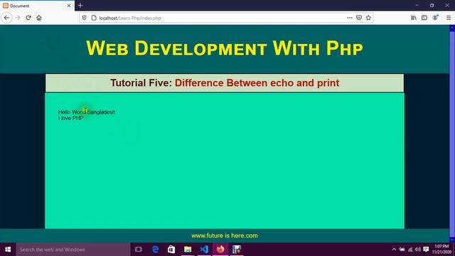 PHP *Difference Between echo and print* [Tutorial-05] смотреть онлайн
