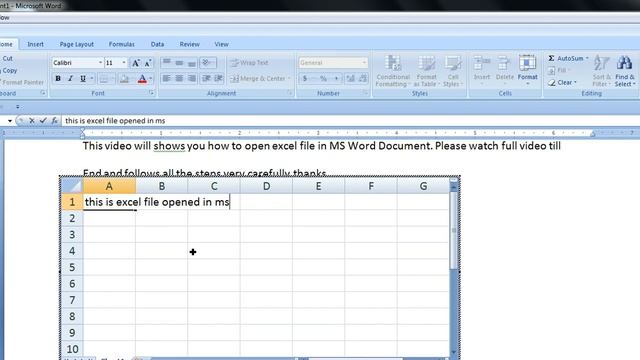 How to Open Excel Sheet in MS Word Document смотреть онлайн