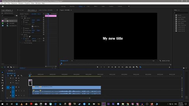 Adobe Premiere Pro - Урок #2 - Как Вставить Текст в Видео смотреть онлайн