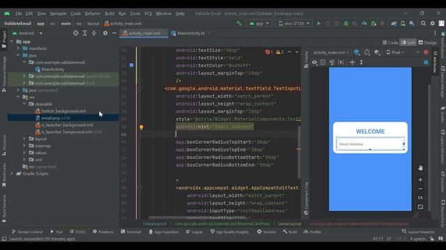Validate Email Edit Text in Android Studio || Edit Text || Card View || UI || UX || Tutorial смотреть онлайн