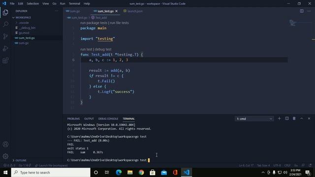 Unit testing go lang application in vscode | go program testing in vscode смотреть онлайн