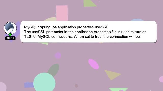 MySQL : spring jpa application.properties useSSL смотреть онлайн