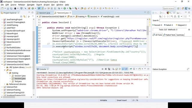Selenium WebDriver with Java Automation Testing Online Training - October 2021 Batch - Session 2 смотреть онлайн