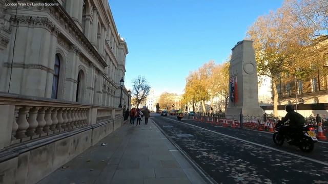 London Winter Walk, from Parliament Square down to Whitehall, featuring NO. 10 Downing Street. 4K. смотреть онлайн
