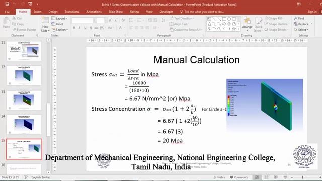 EX NO 4- Stress Concentration Validation with Manual Calculation- Ansys Tutorial смотреть онлайн