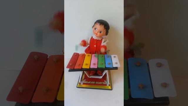 Xylophone girl vintage tin windup toy смотреть онлайн