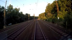 Скоростной транспорт в Европе вид из окна кабины машиниста поезда электровоза Германия Европа