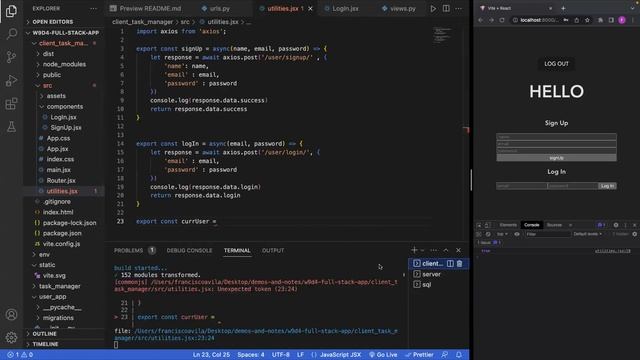 W9D4: Full Stack App (React + Django) смотреть онлайн