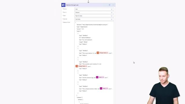 How to mention user, tag, channel or team in Microsoft Teams using Power Automate and Adaptive Card смотреть онлайн