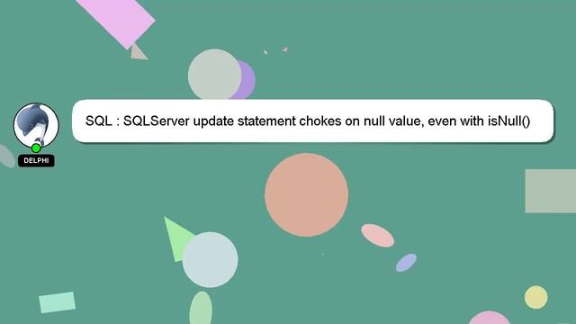 SQL : SQLServer update statement chokes on null value, even with isNull() смотреть онлайн