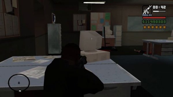 GTA San Andreas Los Santos Police Station Shootout + Six Star Wanted Level Escaped