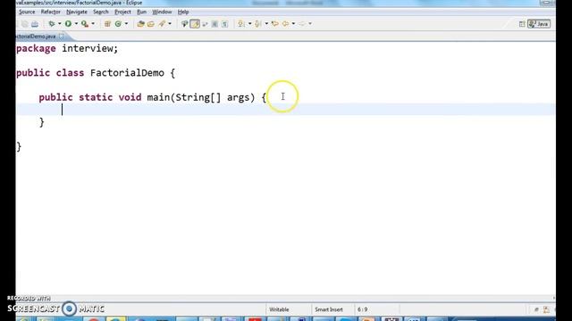Write a java program to find factorial of a number in java? смотреть онлайн