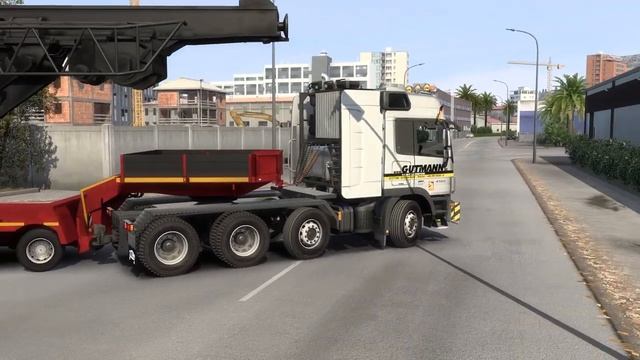 Transporting a Liebherr LB28 crane in the rain | Palermo - Cagliari ?? | ProMods 2.64 | ETS2 1.46 смотреть онлайн
