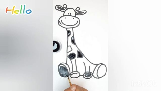 Bolalar uchun jirafa rasm chizish | рисуем жирафа для детей | drawing a giraffe for children смотреть онлайн
