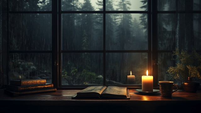 Cozy Rainy Night Window View Ambience 🌧️ Relaxing Rain Sounds for Sleeping, Studying & Reading смотреть онлайн