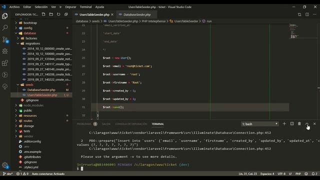 13 Seeder Estático de Usuarios, Curso Sistema Tickets Laravel 5.8 смотреть онлайн