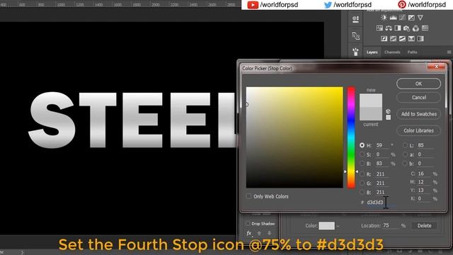 How to make STEEL Gradient in Photoshop CC, CS6 | Metal Text Effect смотреть онлайн
