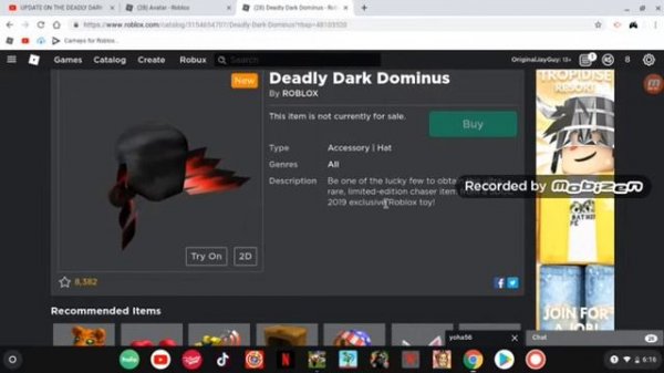 Update on the deadly dark dominus (Roblox)
