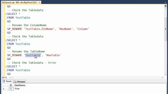 Rename Columnname or Tablename - SQL in Sixty Seconds #032 смотреть онлайн