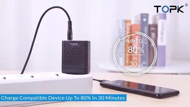 Зарядное устройство TOPK (BC B254Q) QC 3.0/2USB (28W) смотреть онлайн